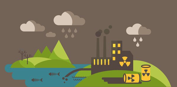 Панорамный пейзаж с концепцией загрязнения
