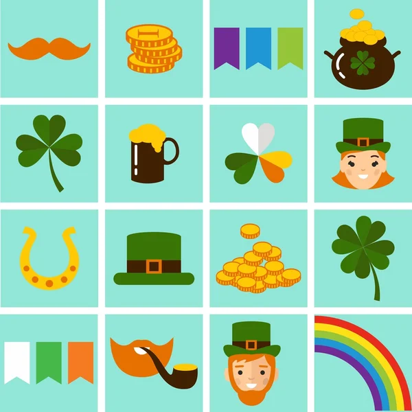 Big vector set of Saint Patricks Day icons. — Stock Vector