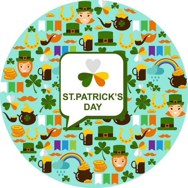 Seamless background with saint Patricks Day icons — Stock Vector