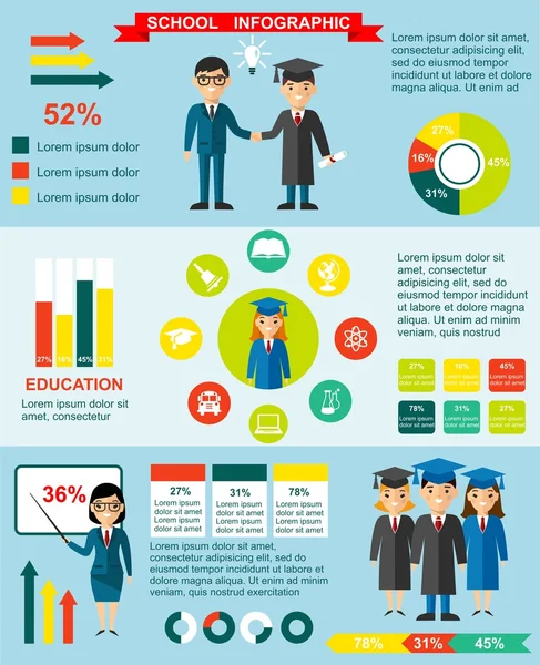 Aantal zakelijke infographic elementen - Arabische man, teamwerk in vlakke stijl — Stockvector