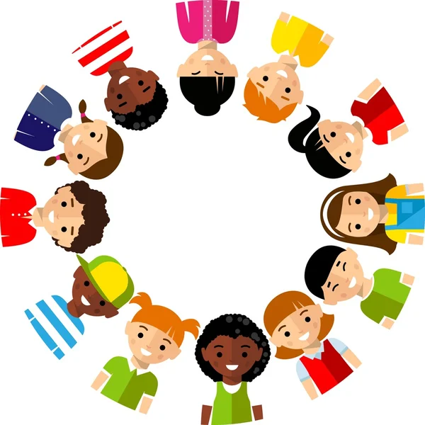 Vector illustration of multicultural children — Stock Vector