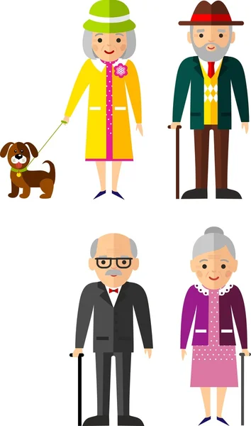 Vector Illustration of European adult man and woman - Stok Vektor