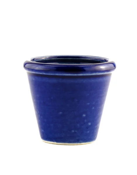 Blauwe keramische plant pot — Stockfoto