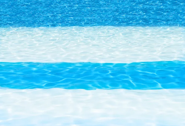 Blu e bianco striped piscina fondo — Foto Stock