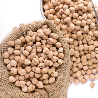 Nohut beyaz kare seçici odak