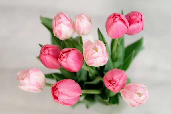 Bouquet Delicati Tulipani Rosa Vacanza Festa Della Mamma Compleanno San — Foto Stock