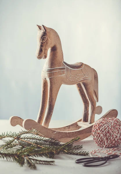 wooden vintage handmade toy horse