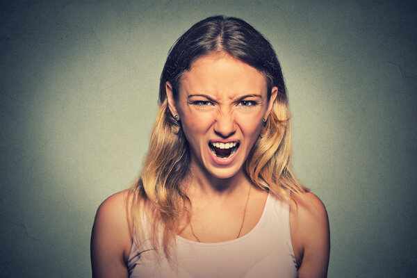 Angry woman screaming