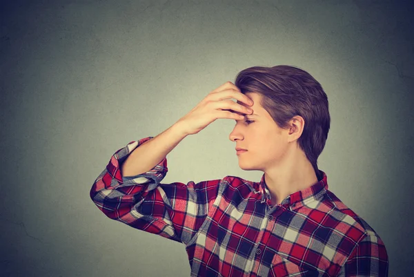 Side profile handsome man thinking — Stock Photo, Image