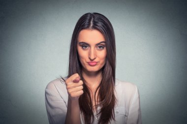 Woman giving thumb finger figa gesture you get zero nothing