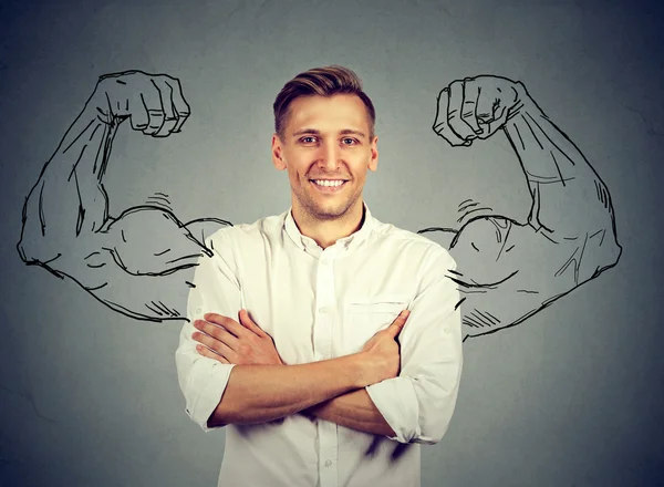 Strong handsome happy young man — Stock Photo, Image