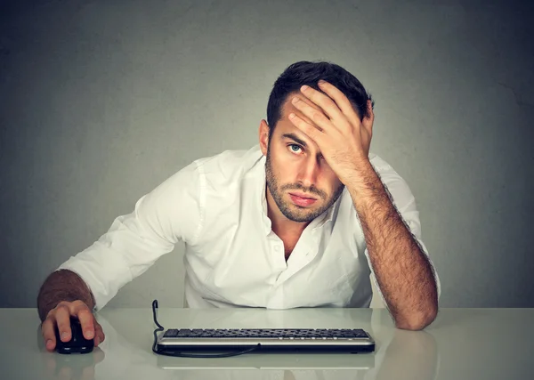 Desperate young man company employee — Stock Photo, Image