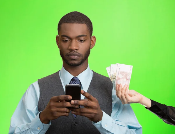 Business man working on smart phone — Stock Photo, Image