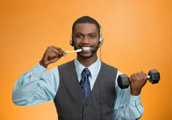 Multitasking uomo d'affari — Foto Stock