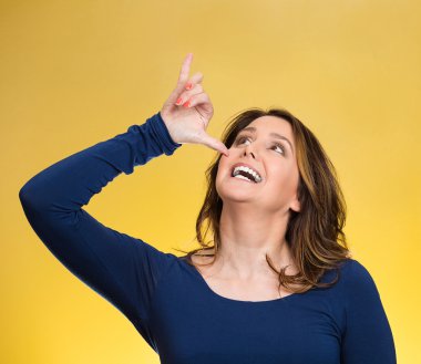 Woman, gesturing with hand thumb to go party, get drunk clipart