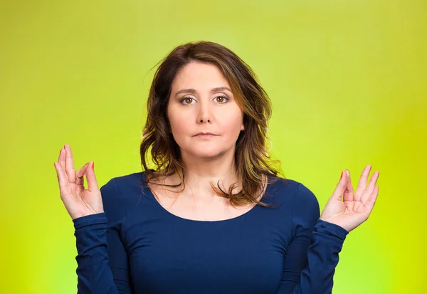 Woman relaxing, meditating, in zen mode — Stock Photo, Image