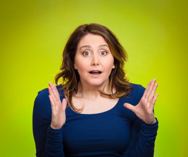 Startled woman, looking shocked, surprised clipart