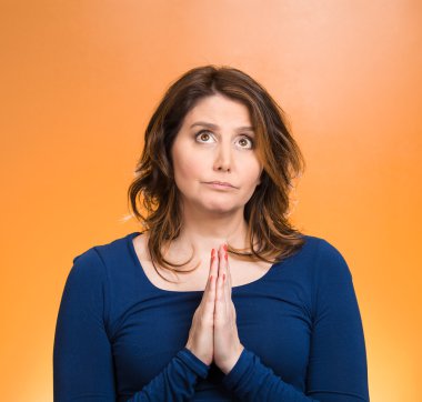 Woman praying clipart