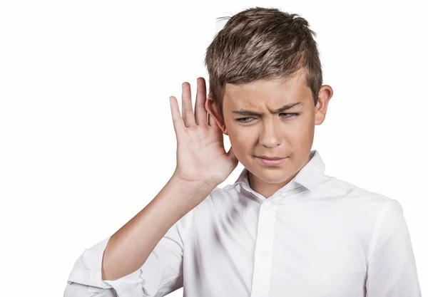 Son secretly listening in on private conversation, parents talk — Stock Photo, Image