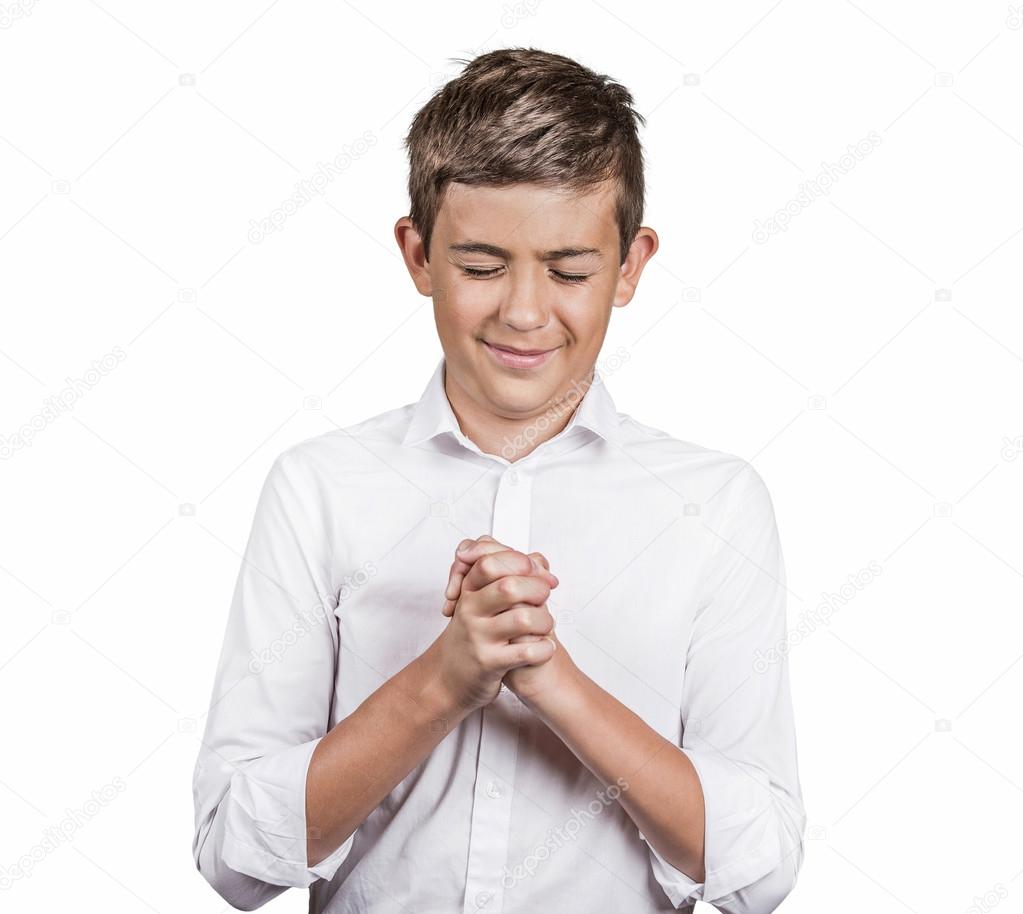 Teenager praying