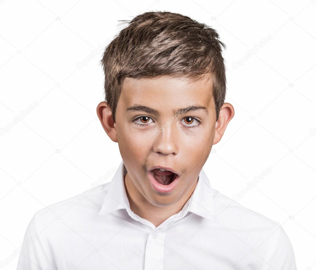 Man shocked surprised in disbelief, wide open mouth 