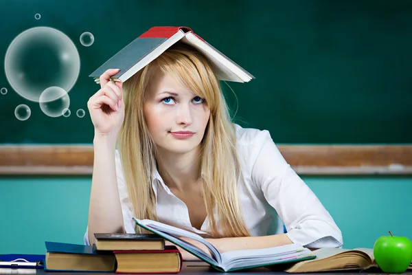 Annoyed, bored, tired, woman, funny looking student — Stock Image Annoyed, bored, tired, woman, funny looking student Royalty Free Stock Images