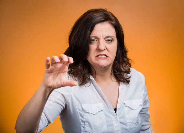 Unhappy angry middle aged woman 