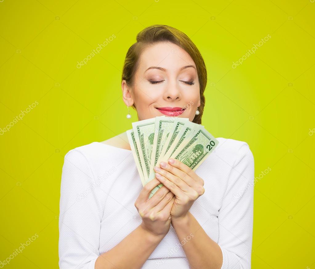 Woman loves money