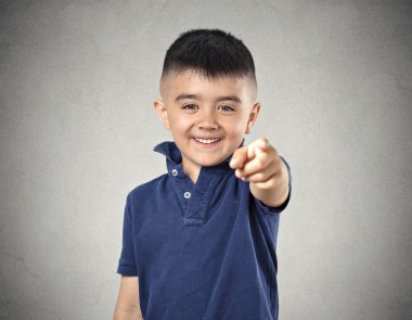 boy laughing pointing finger at you clipart