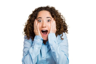 Surprise astonished woman clipart
