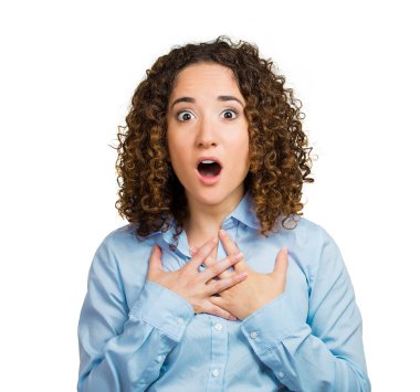 Surprised young woman clipart