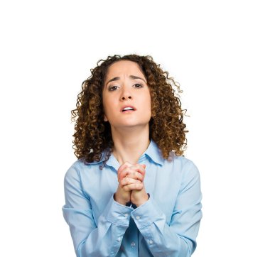 Woman begging for help forgiveness clipart
