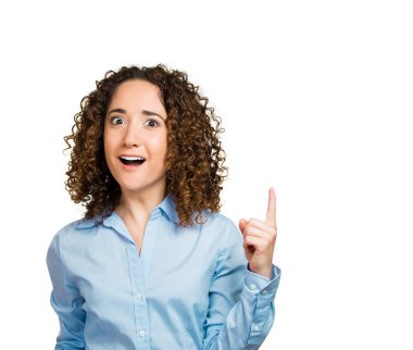 Kadın işaret eden bir fikri vardır