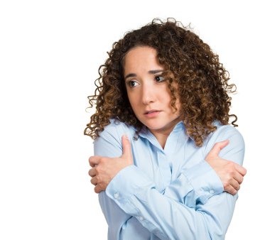 Sinir üzgün korkmuş yalnız kadın