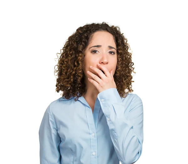 Woman expression yawn — Stock Photo, Image