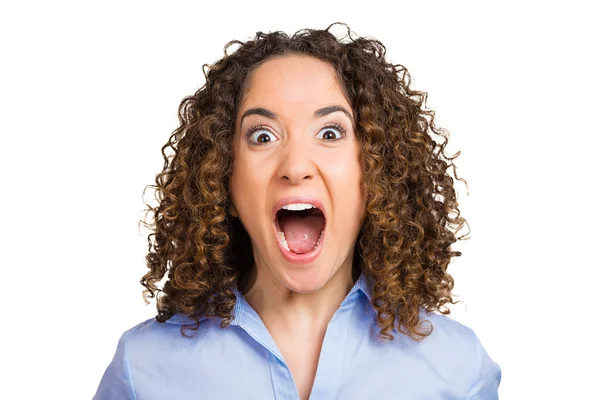 Headshot arg kvinna skrikande — Stockfoto