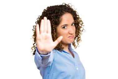 Woman asking to stop clipart