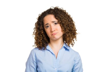 Sad offended woman clipart