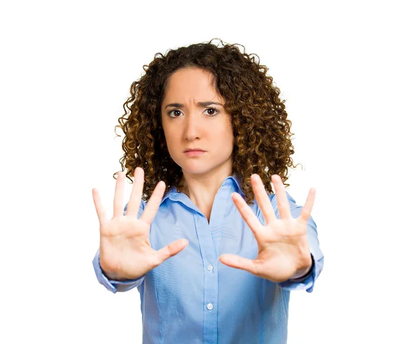 Woman asking to stop — Stock Photo, Image