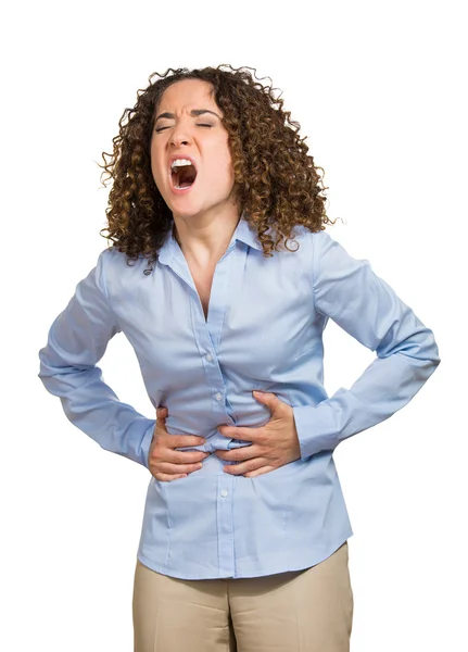 Woman with stomach pain — Stock Photo, Image