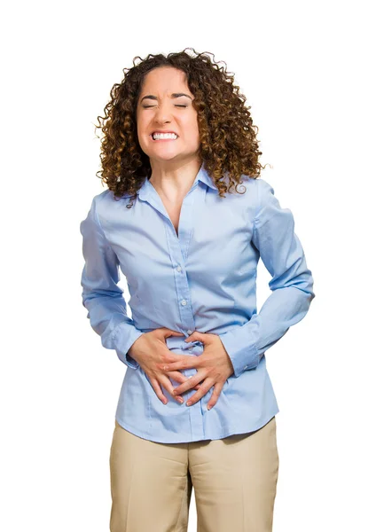 Woman with stomach pain — Stock Photo, Image