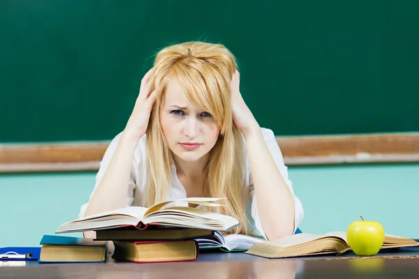 Znuděný nešťastný student — Stock fotografie