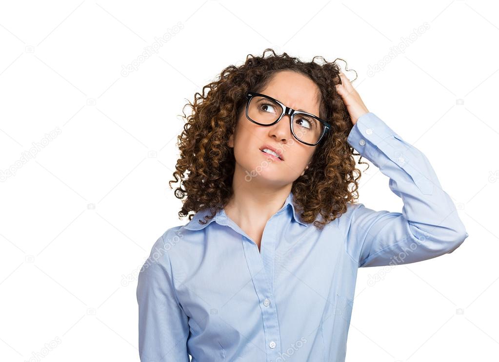 Confused woman thinking