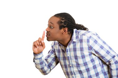 Afro-amerikan adam sessiz işareti gesturing