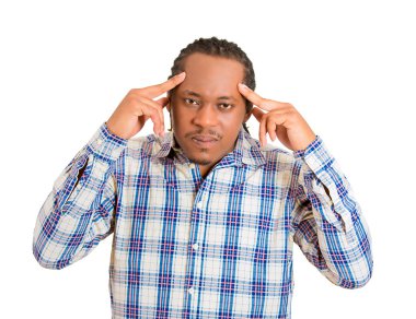 Stresli adam konsantre