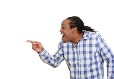 Şok adam işaret parmağı