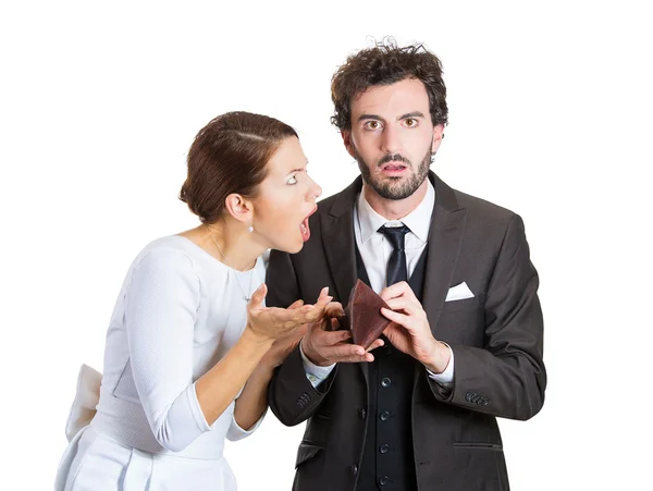 Broke bankrupt young couple — Stock Photo, Image