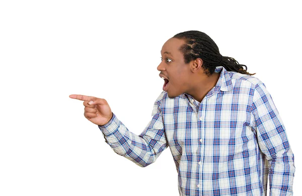 Şok adam işaret parmağı