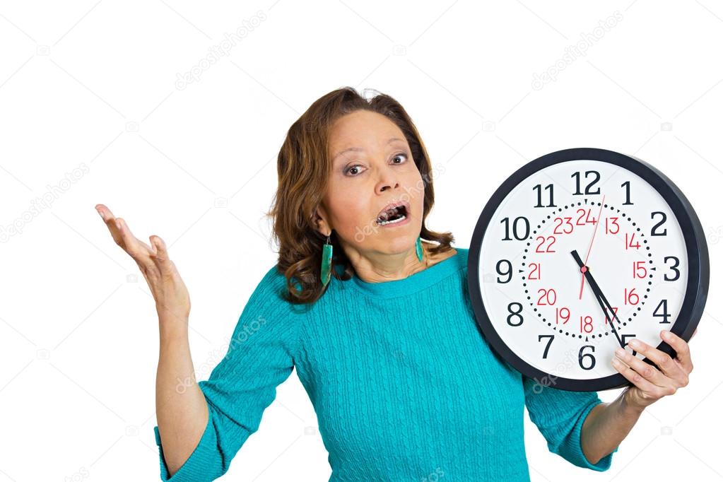 Old woman running out of time