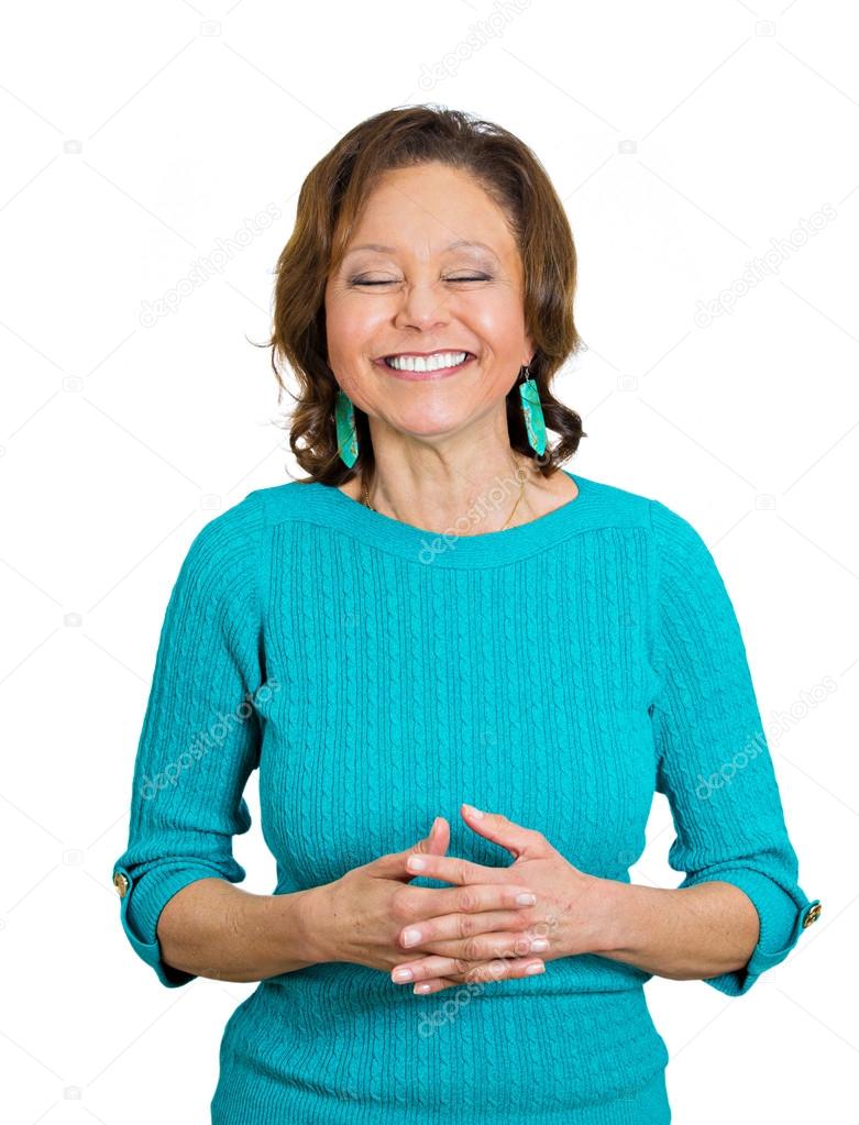 Senior, elderly woman laughing